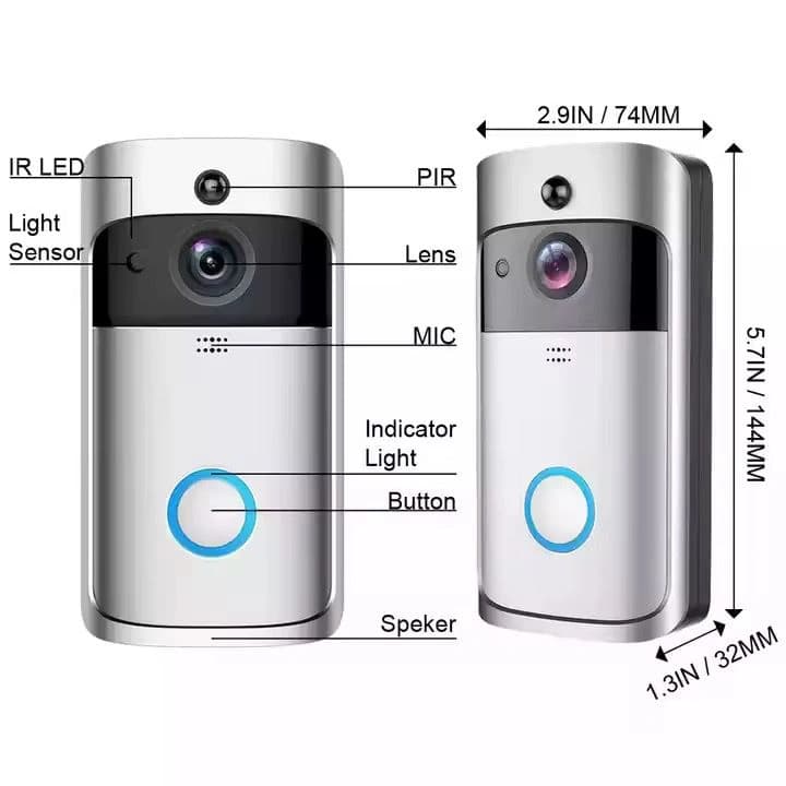 Smart Wifi Battery Video DoorBell Camera view 2