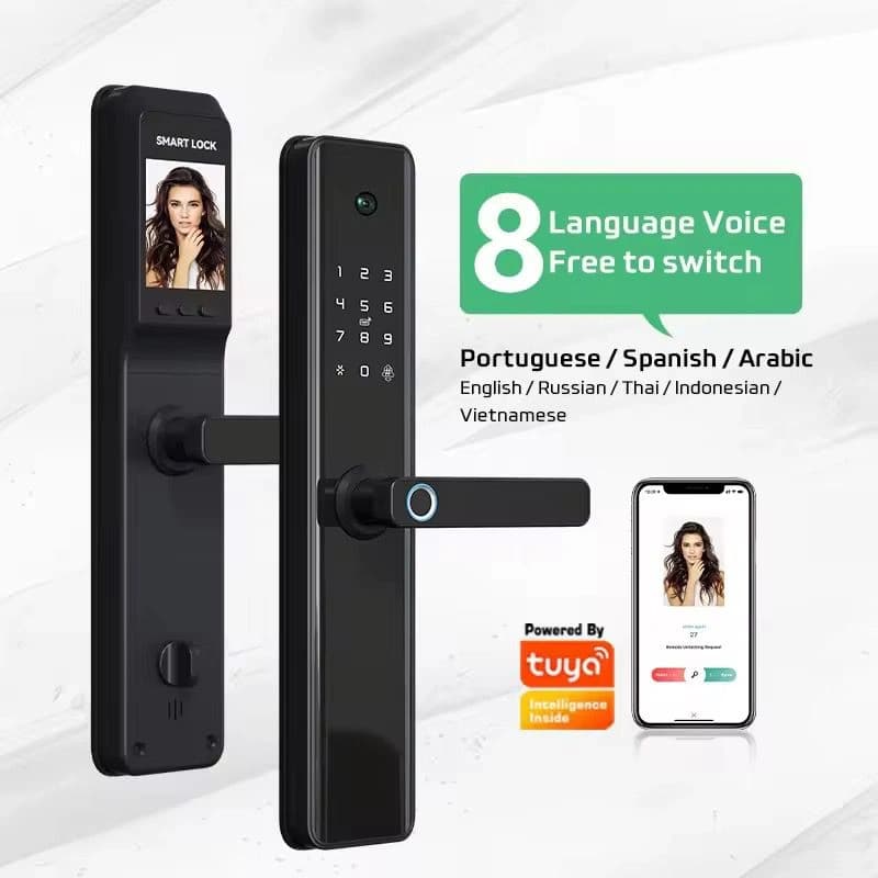 Smart Doorlock with Handle and Door view (F3) view 3