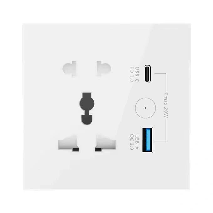 Smart Single Socket with USB & Type C port