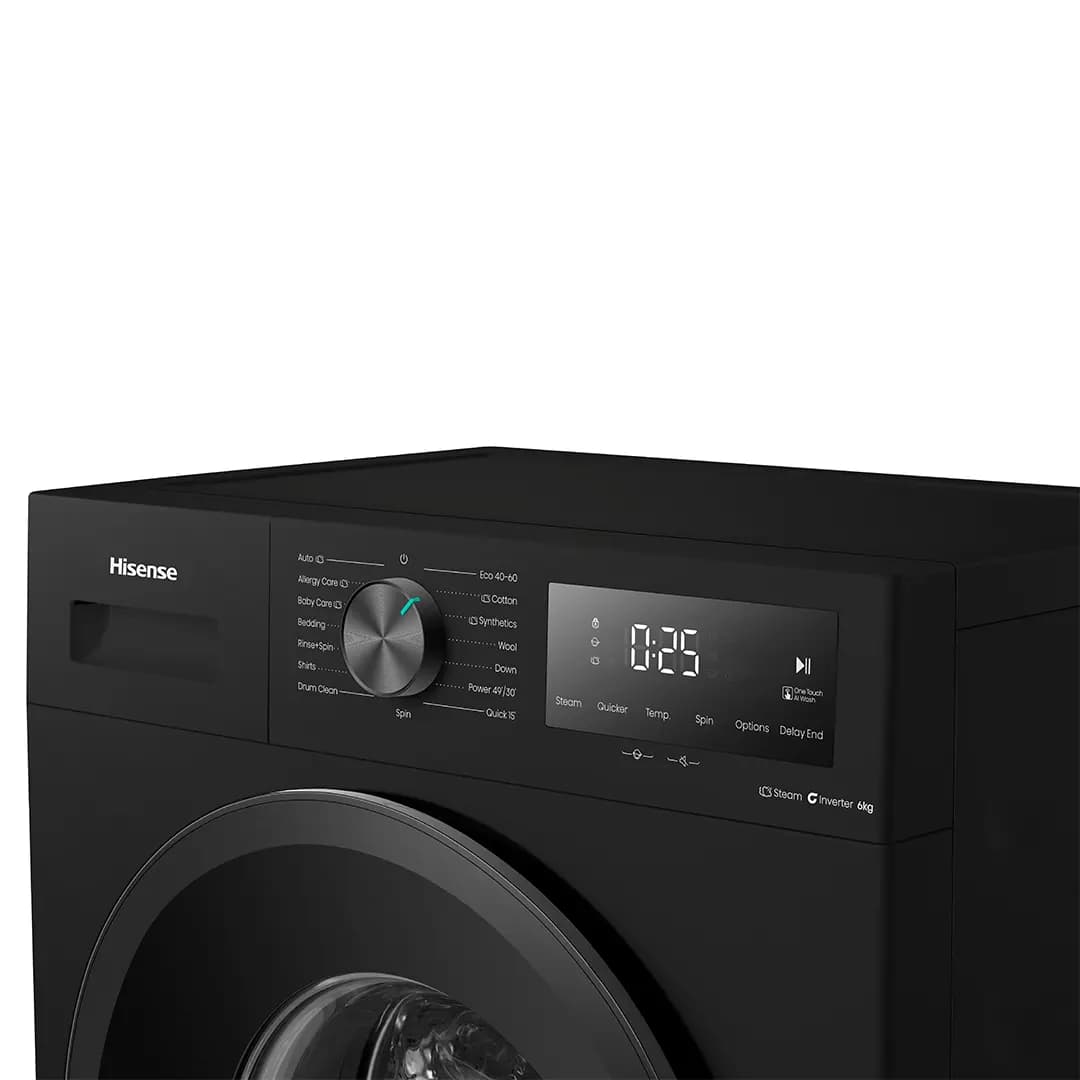 HISENSE WASHING MACHINE FRONT LOAD 6KG ENERGY SAVING, INVERTER WM 1I6022BKWF