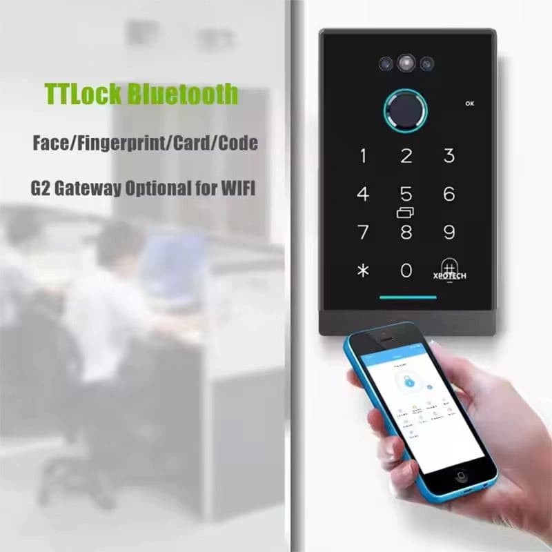 Access Control with Facial recognition, biometric, access card and passcode