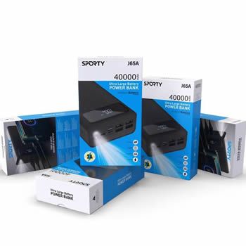 Sporty J65A 40,000mAh Power Bank + Sporty Lighting Cable: Stay