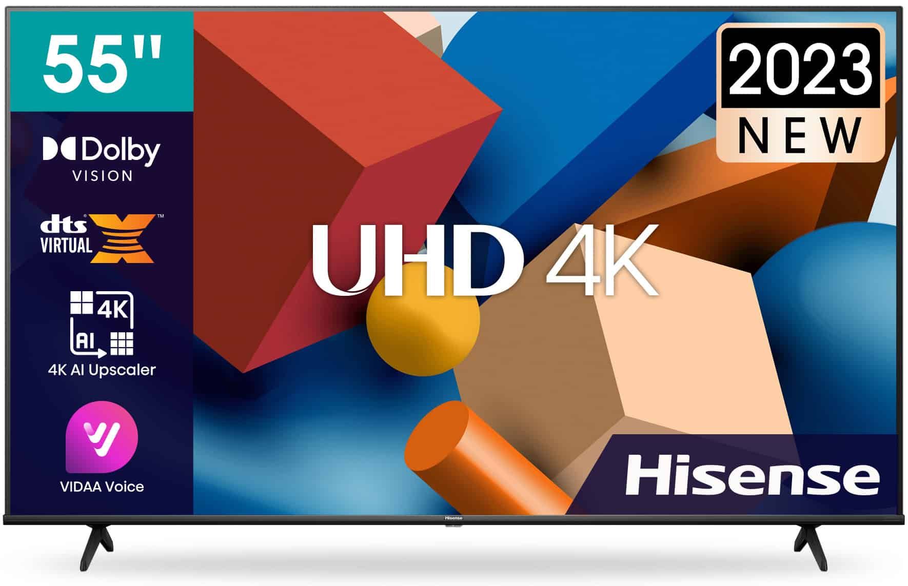 Hisense 55 Inches UHD 4K SMART TV (55A6K) - Black + 1 Year Warranty