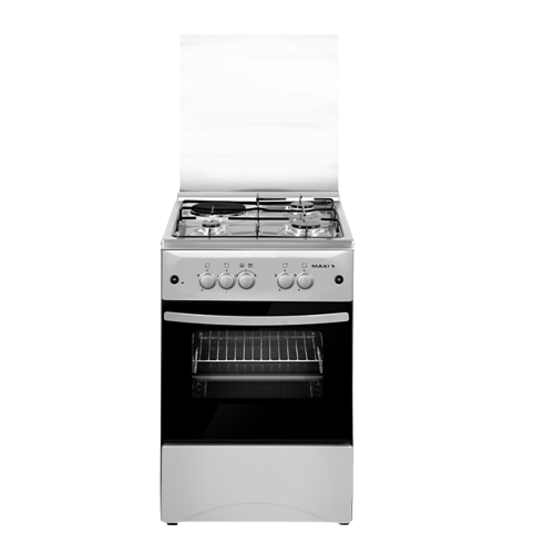 Maxi Standing Gas Cooker 50*50 3+1 Inox Silver